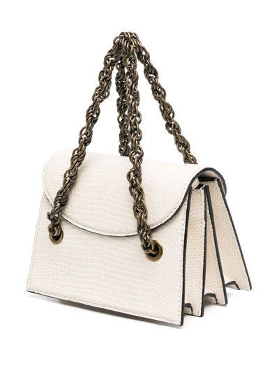 Shop Moschino Large Padlock-detail Crossbody Bag In White