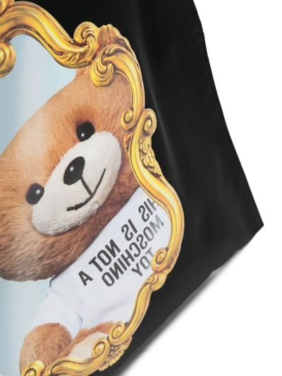 Shop Moschino Teddy Bear-print Shoulder Bag In Black