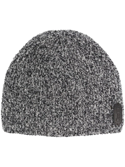 Shop Moorer Marl-knit Beanie Hat In Grau