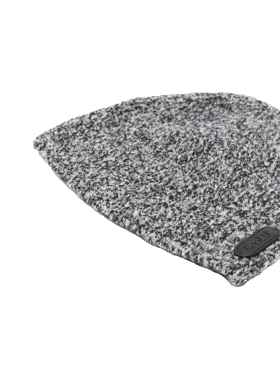 Shop Moorer Marl-knit Beanie Hat In Grau