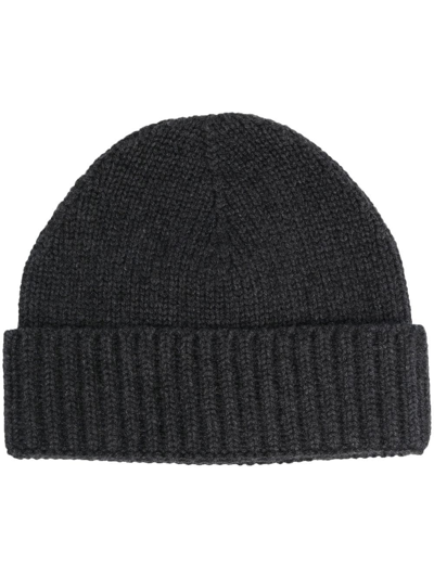 Shop Moorer Cashmere Knitted Beanie In Grau