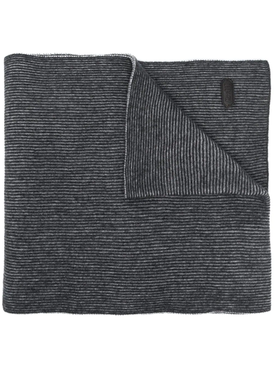 Shop Moorer Striped Cashmere Scarf In Grau