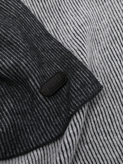 Shop Moorer Striped Cashmere Scarf In Grau