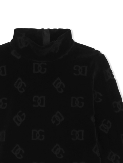 Shop Dolce & Gabbana Logo-jacquard Half-zip Sweater In Black