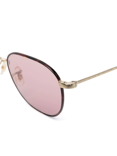 Shop Oliver Peoples Clyne Square-frame Sunglasses In Gold