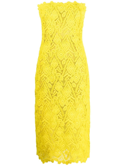 ERMANNO SCERVINO FLORAL-LACE STRAPLESS DRESS 