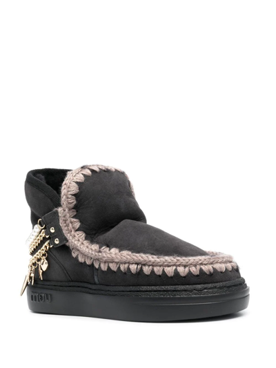 Mou Charm-detail Slip-on Boots In Grau