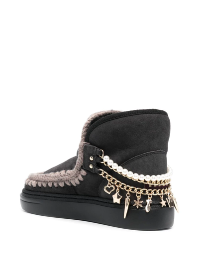 Mou Charm-detail Slip-on Boots In Grau