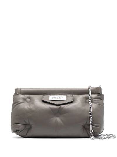 Shop Maison Margiela Quilted Leather Clutch Bag In Grau