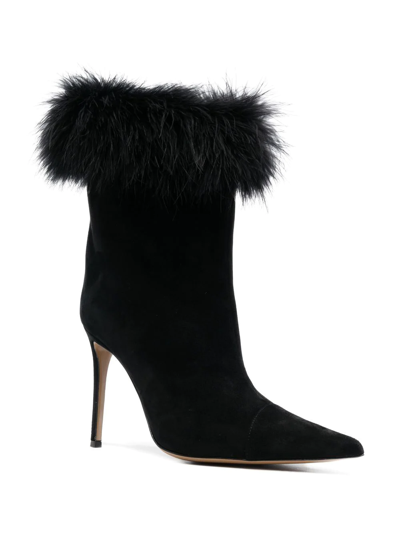 Shop Alexandre Vauthier Fur-trim Boots In Black