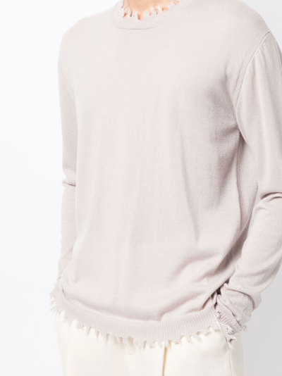 Shop Uma Wang Raw-cut Cashmere Jumper In Nude