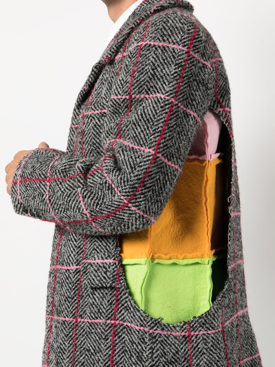 Comme Des Garçons Homme Deux Colour-block Panelled Blazer In Grey