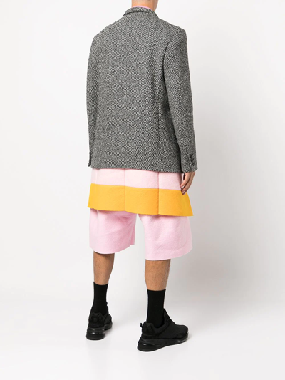 Comme Des Garçons Homme Deux Colour-block Panelled Blazer In Grey