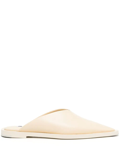 Jil Sander Pointed-toe Leather Mules In Nude