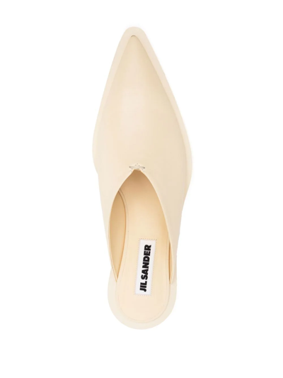 Jil Sander Pointed-toe Leather Mules In Nude