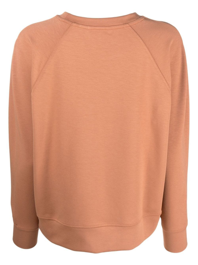 Shop Tommy Hilfiger Crew Neck Pullover Sweatshirt In Orange