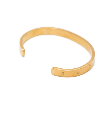 Shop Maison Margiela Numerical Engraved Cuff Bracelet In Gold