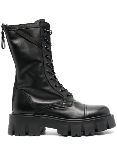 Shop Premiata Elba Combat Boots In Schwarz