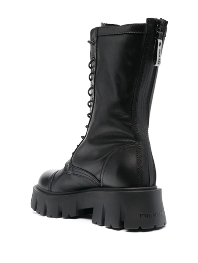 Shop Premiata Elba Combat Boots In Schwarz