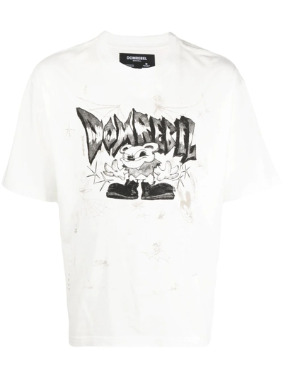 Shop Domrebel Logo-print Graphic T-shirt In White