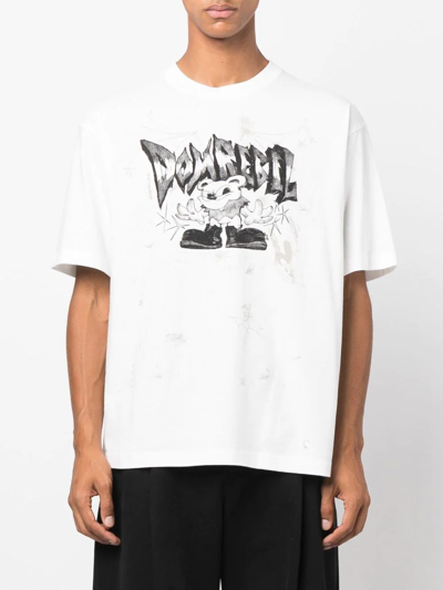 Shop Domrebel Logo-print Graphic T-shirt In White