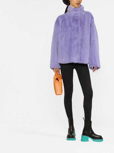 Shop Stand Studio Zendaya Faux-fur Jacket In Violett