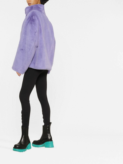 Shop Stand Studio Zendaya Faux-fur Jacket In Violett