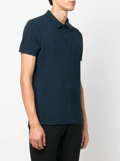 Shop Tom Ford Short-sleeve Polo Shirt In Blue