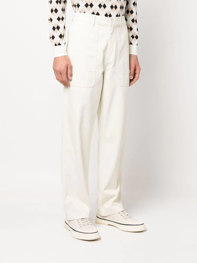 Shop Palmes Broom Straight-leg Trousers In Weiss