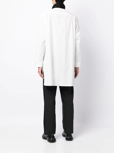 Shop Yohji Yamamoto Button-down Fitted Shirt In Weiss