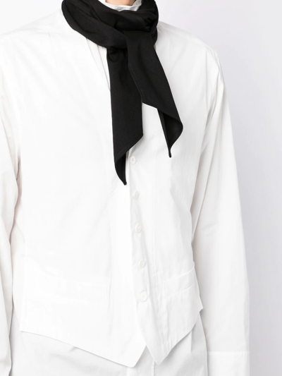 Shop Yohji Yamamoto Button-down Fitted Shirt In Weiss