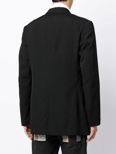 Shop Yohji Yamamoto Single-breasted Fitted Blazer In Schwarz