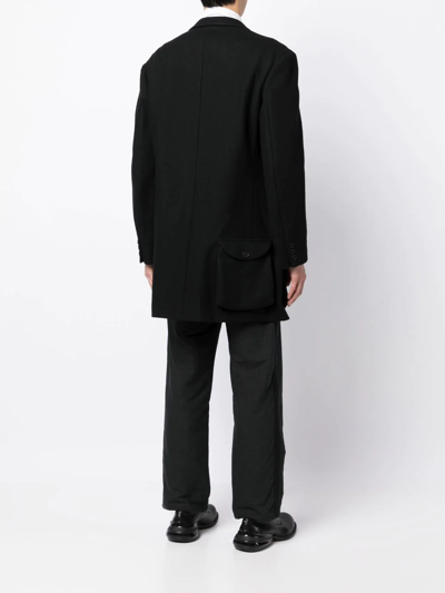 Shop Yohji Yamamoto Single-breasted Fitted Coat In Schwarz
