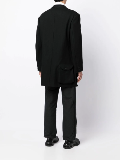 Yohji Yamamoto Single-breasted Fitted Coat In Schwarz