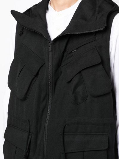 Shop Yohji Yamamoto Zipped Gilet Jacket In Schwarz