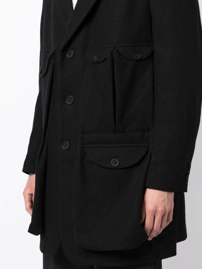 Shop Yohji Yamamoto Single-breasted Fitted Coat In Schwarz