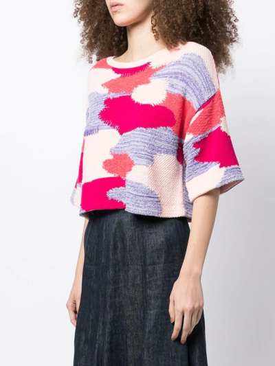 Shop Onefifteen Patchwork Knit Top In Mehrfarbig