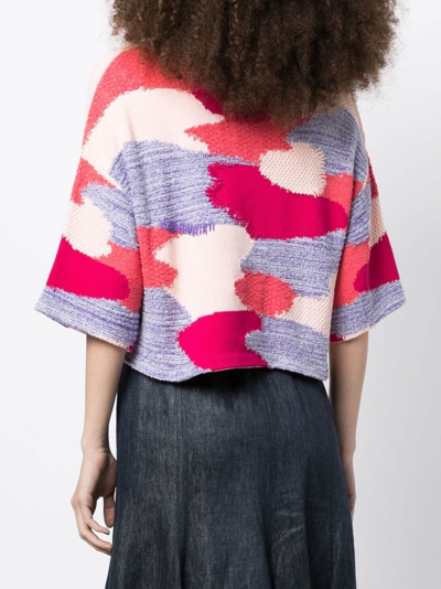 Shop Onefifteen Patchwork Knit Top In Mehrfarbig