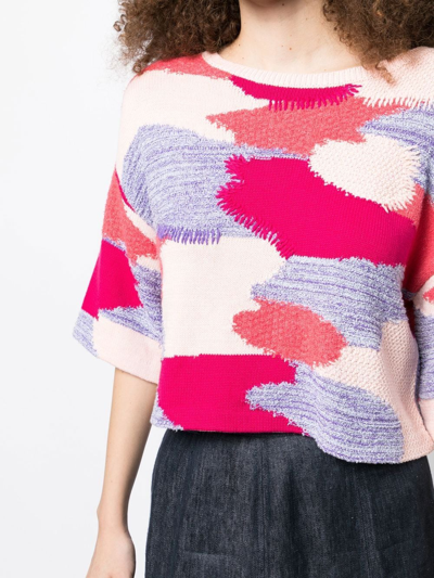 Onefifteen Patchwork Knit Top In Mehrfarbig