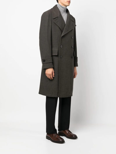 Shop Caruso Double-breasted Wool Overcoat In Grau