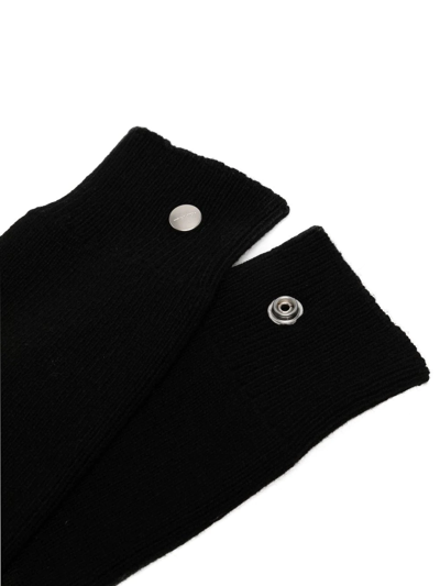 Shop Rick Owens Ribbed-knit Arm Warmers In Schwarz
