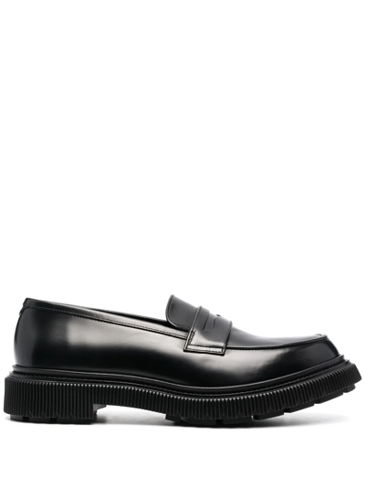 Shop Adieu Leather Penny Loafers In Schwarz