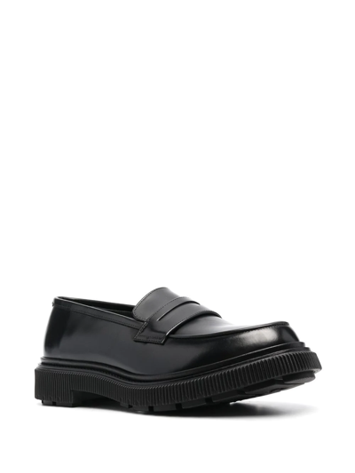 Shop Adieu Leather Penny Loafers In Schwarz