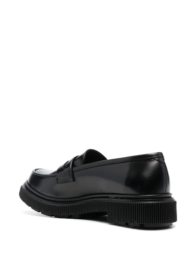 Shop Adieu Leather Penny Loafers In Schwarz