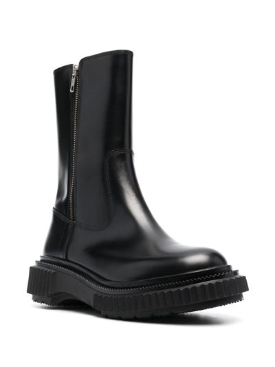 Shop Adieu Chunky Leather Ankle Boots In Schwarz