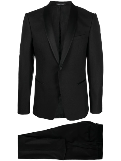 Shop Emporio Armani Single-breasted Dinner Suit In Schwarz