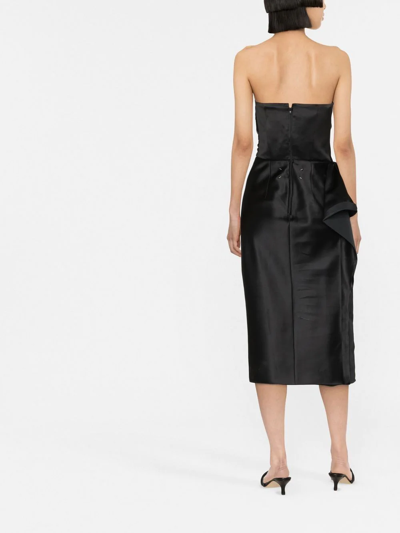 Shop Maison Margiela Ruched Duchesse Dress In Black