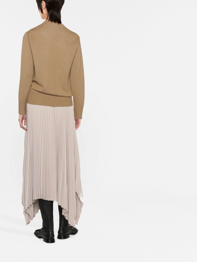 Vince V-neck Draped-sleeve Jumper In Neutrals