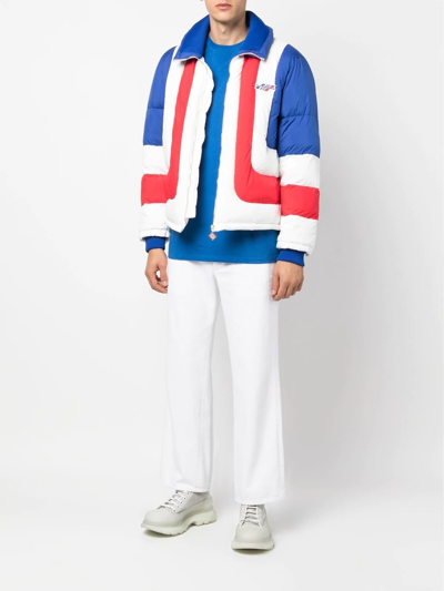 Shop Casablanca Colour-block Puffer Jacket In Weiss