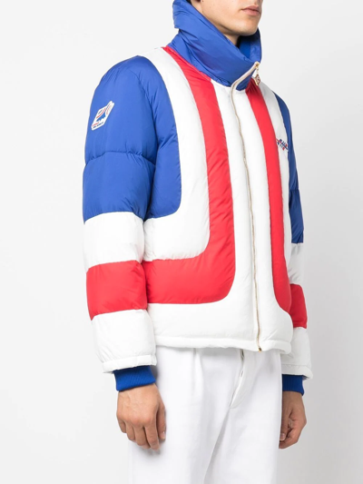 Shop Casablanca Colour-block Puffer Jacket In Weiss